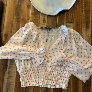 Zara polka dot blouse